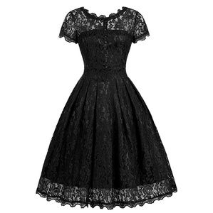 black lace christmas dress